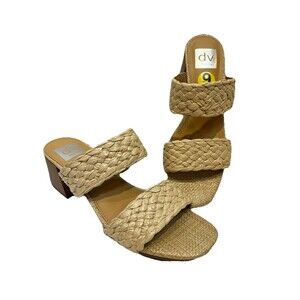 NWT DV By Dolce Vita Womens Stacey Beige Woven Heels Shoes 9